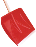 Talianska lopata na sneh plastová 45 cm s hliníkovým profilom, červená