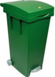 Nádoba na recyklačný odpad s pedalom – zelená 80L