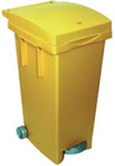 Nádoba na recyklačný odpad s pedalom – žltá 80L