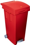 Nádoba na recyklačný odpad s pedalom – červená 80L