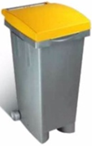 Nádoba na recyklačný odpad sivá-žltá 80L